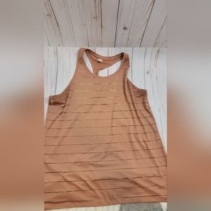 Athleta xl woman's mesh chi razor back tank tan/orange color retails 49.00 new
